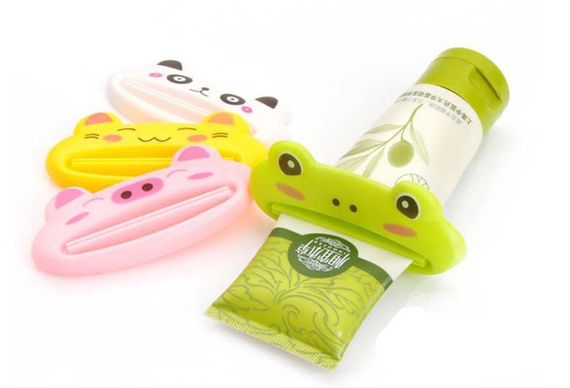 Дозатор зубной пасты с животными (кошка), держатель тюбика для лёгкого выдавливания зубной пасты. Жёлтый | Зображення 3