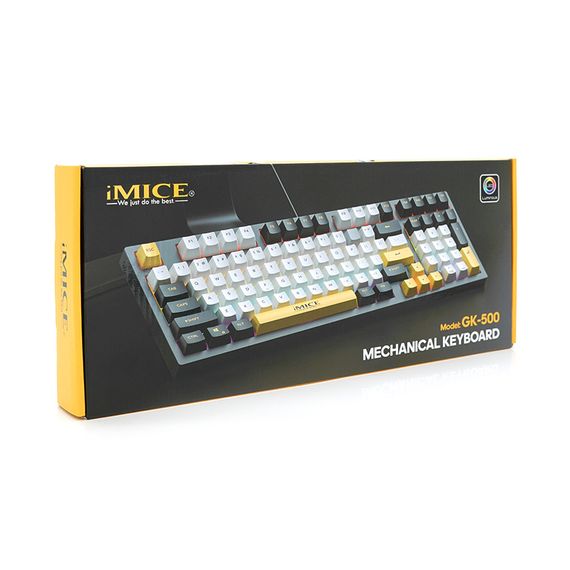 Клавиатура iMICE GK500 USB Wired, довж. кабеля 100см, , White-Black, 94к | Зображення 1