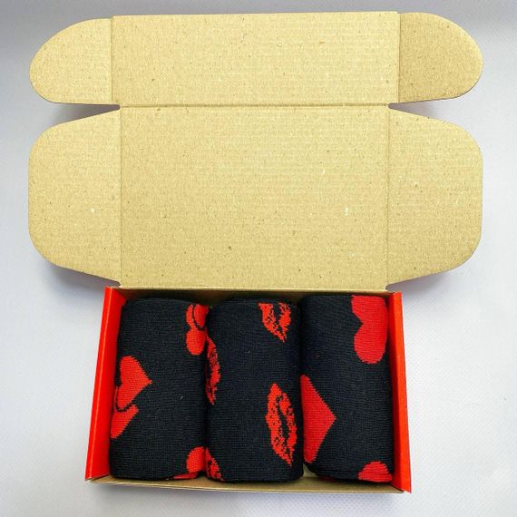 Подарочный набор мужских носков в коробке размер 40-45 3 пары цвет черный ч3бокс026 | Зображення 4