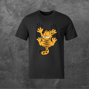 Футболка унісекс з принтом Garfield Гарфілд   базова чорна XS