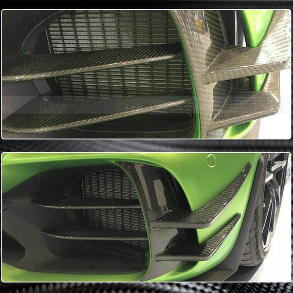 Накладки на передний бампер V1 (для GT R 2016-2019, Карбон) для Mercedes AMG GT C190/R190 | Зображення 4