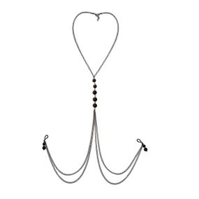 Украшение на грудь с натуральными камнями Art of Sex - Nipple clamps Lava Sex Aura