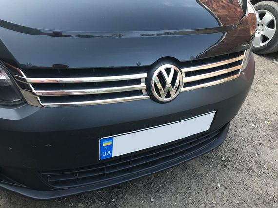Накладки на решетку (2 шт, нерж) OmsaLine - Итальянская нержавейка для Volkswagen Caddy 2010-2015 гг | Зображення 5