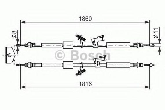Трос ручного гальма FORD (вир-во BOSCH) BOSCH 1987482189 на FORD FOCUS C-MAX