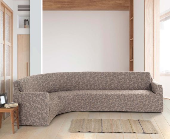 Жакардовий чохол на кутовий диван Roza без спідниці Ванільний