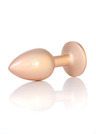 Анальна пробка B-Series Plug Jewellery Pearl Gold, металева, прозора, S | Зображення 4