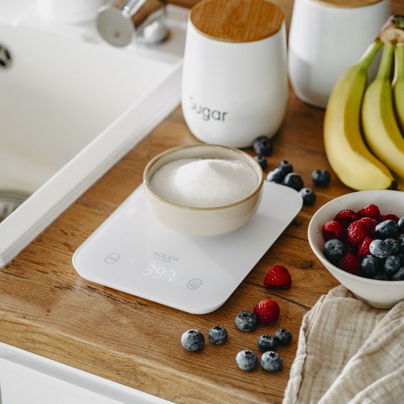 Ваги кухонні електронні Adler AD 3181 білі до 10 кг зі скляною платформою | Зображення 5