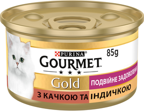 Влажный корм Purina GOURMET GOLD для взрослых котов, утка и индейка 85г