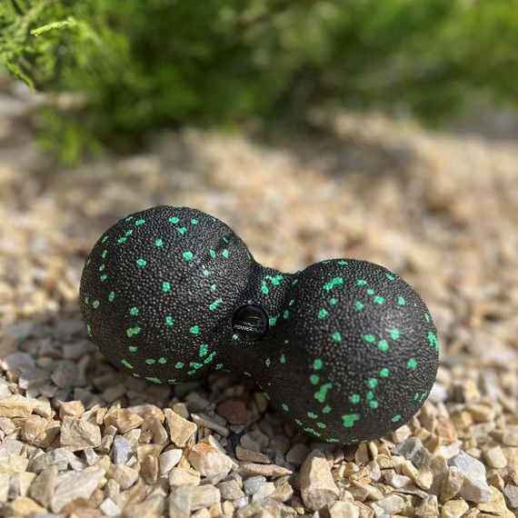 Массажный мяч двойной Паверплей PP-4352 Epp foam peanut ball (d8*16cm.) Черно/Зеленый | Зображення 6