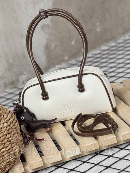 Женская сумка Miu Miu white/brown 4 ПП7551 | Зображення 1