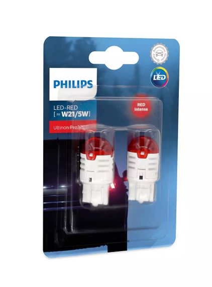 Комплект светодиодных ламп Philips 11066U30RB2 W21/5W LED 12V Ultinon Pro3000 RED