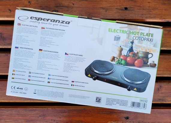 Плита двухконфорочная электрическая кухонная Esperanza EKH010K настольная переносная электроплита дисковая | Зображення 8