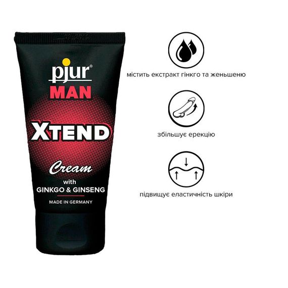 Крем для пеніса стимулювальний pjur MAN Xtend Cream 50 ml, з екстрактом гінкго та женьшеню | Зображення 1