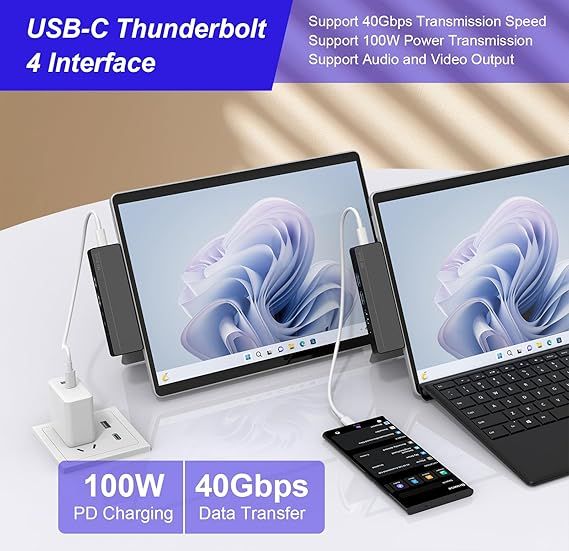 Док-станція для Surface Pro 8/9/X/10/11 — багатопортовий концентратор | Зображення 2