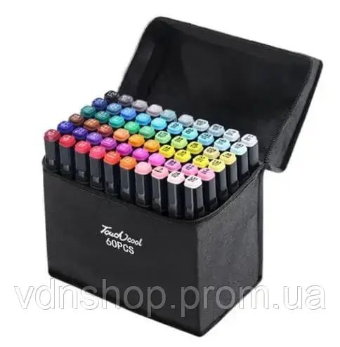60 шт Набір двосторонніх скетч-маркерів для малюванняTouch на спиртовій основі | Зображення 2