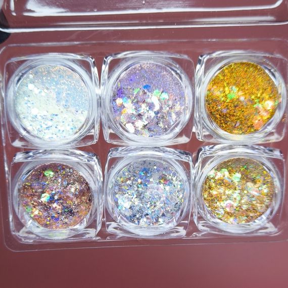 Набір декору для дизайну нігтів №12 (6 баночок)