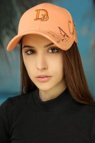Бейсболка «Double D» (1617) персиковый + бронзовый