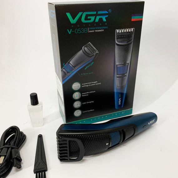 Електрична машинка тример для волосся і бороди VGR-053, Електрична машинка для стрижки побутова XK-60 | Зображення 3