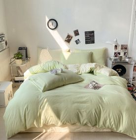 Постільна білизна двоспальне Dushka Home Полікотон 21150 180х215 см біло-зелене