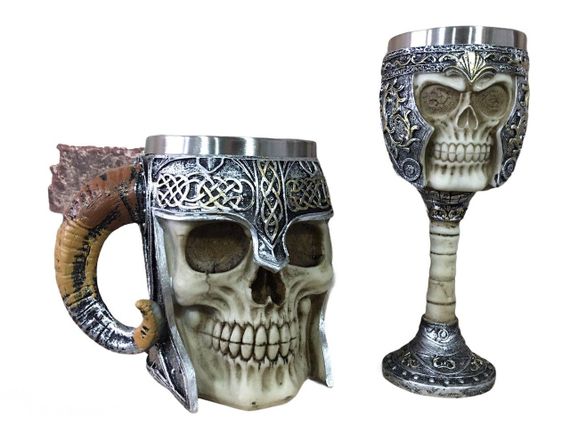 Подарунковий набір Кухоль Бокал 3D GL Череп у Шоломі Подарунок | Зображення 2