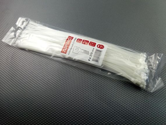 Хомут пластиковий APRO 370х4 (100 шт. в уп.) білий, 1 ПАКОВКА (CT-W4370) | Зображення 2