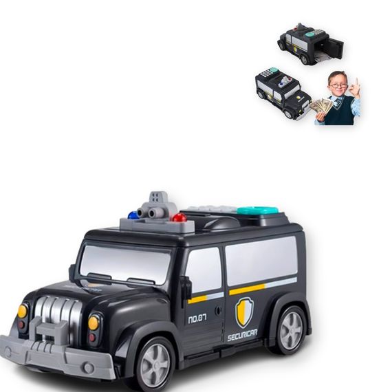 Сейф детский машина Money Transporter 589-11B 3 в 1 звуковые сигналы и мелодии кодовый замок черный (589-11B_506)
