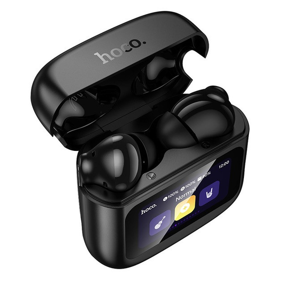 Бездротові навушники HOCO EQ14 Bluetooth 5.4 500 mAh з інтелектуальним дисплеєм на кейсі iOS Android Чорні | Зображення 4