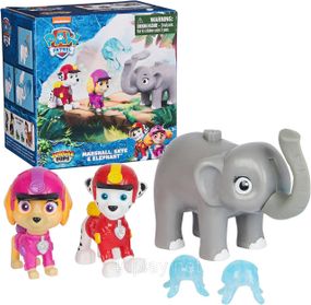 Набор из 3 фигурок Щенячий патруль Маршал, Скай, Слон Оригинал Paw Patrol Jungle Pups Marshall, Skye, Elephant