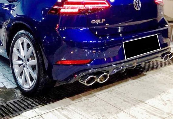Задній дифузор DPT V-1 (2017-2019, чорний глянець) для Volkswagen Golf 7/E-Golf рр | Зображення 1