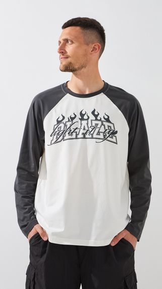 Лонгслів з принтом чоловічий LAWA P-MB02367 L Молочний+графіт shop (2000999551178)