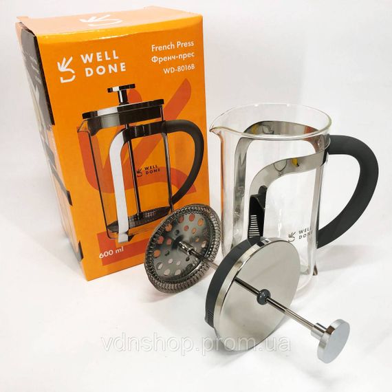 Френч-пресс для дома и офиса, Френч-пресс с ручкой, Стеклянный заварочный чайник для чая чайники XT-53 | Зображення 9