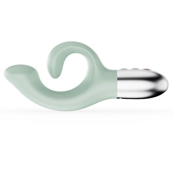 Вібратор-кролик для точки G KISTOY Big G Green, вигнутий відросток, автоматичний підігрів sexstyle