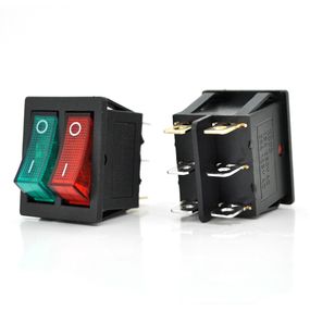 Перемикач ON-ON KCD3-212N, 250VAC / 15A, 6 контактів, Red/Green, Q50 ( 245*170*41 ) 0,75 кг
