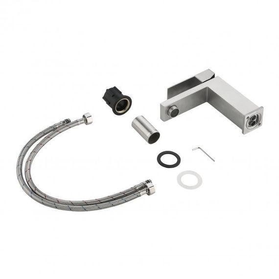 Смеситель для раковины низкий Lidz Helix 001F (k35) LDHEL001FNKS49178 Nickel | Зображення 6