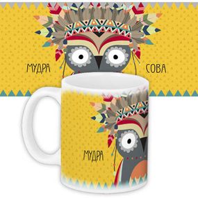Чашка з принтом Мудра сова 330 мл (KR_WL013)