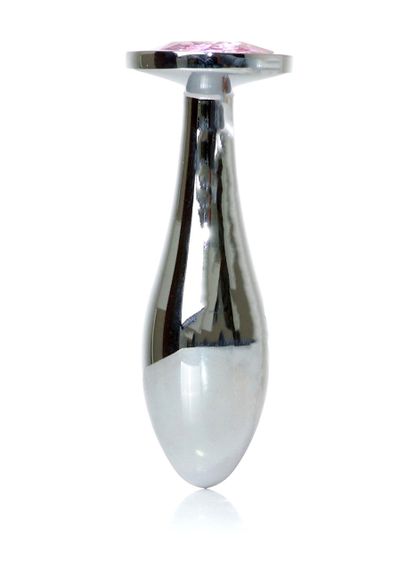 Анальная металлическая пробка Plug-Jewellery Silver PLUG-Rose M Sex Aura