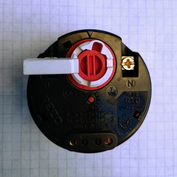 Терморегулятор для водонагрівача RTD 20A/250V з захистом і прапорцем Reco(Італія)