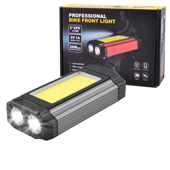 Велосипедний ліхтар 501-2XPE+COB, Фара led для велосипеда, Фара велосипедна передня, Лед фара | Зображення 2