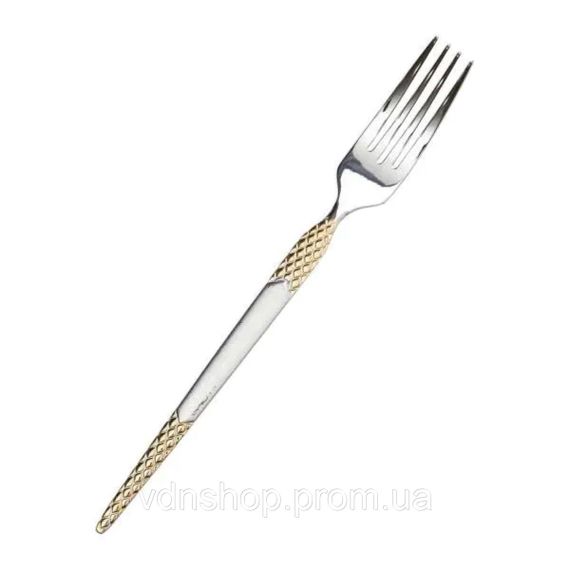 Набор столовых вилок 6 штук вилка из нержавеющей стали 21 см Серебро с золотом HP-20-38 | Зображення 1
