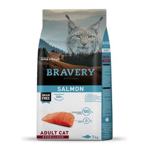Корм Bravery Cat Adult Sterilized Salmon сухой с лососем для стерилизованных котов 7 кг