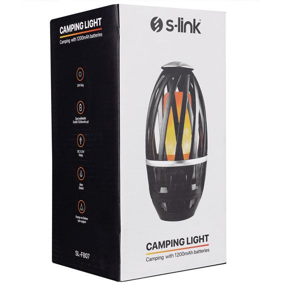 Ліхтар акумуляторний S-link SL-F807 34 Leds 1200mAh USB Rechargeable Flame Effect Decorative Чорний | Зображення 3