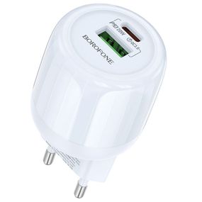 СЗУ Borofone BA93A Lustrous PD20W+QC3.0 (1USB-A/1C) Blue