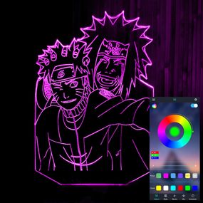 Акриловий світильник-нічник керування з телефона Наруто Джирая Сенсей tty-n001065