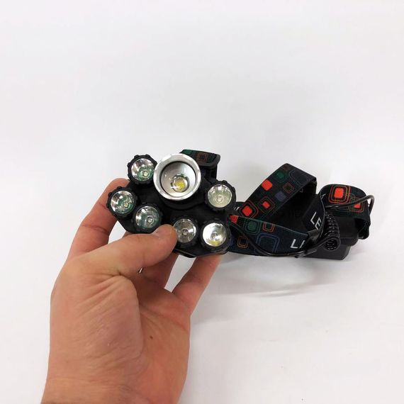 Яркий светодиодный налобный фонарь Bailong Police BL-T78 5 led белый + KT-844 2 ультрафиолетовый | Зображення 3