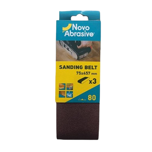 Стрічка шліфувальна 75*457мм P80 3 шт/уп NovoAbrasive | Зображення 1