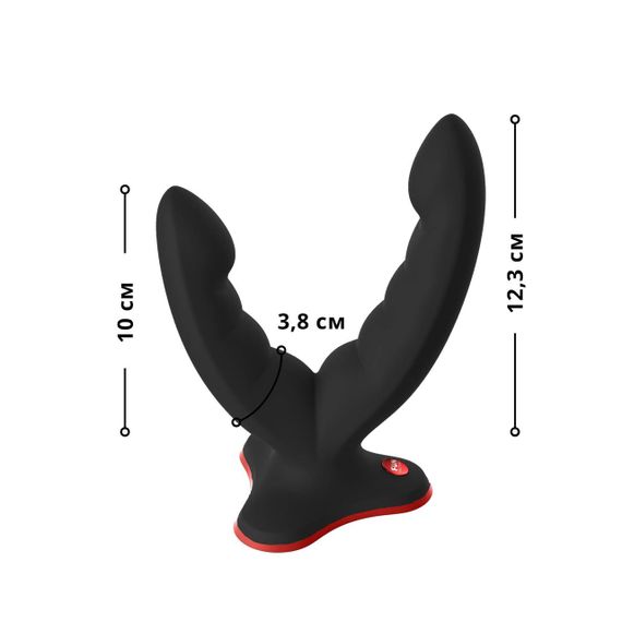 Подвійний фалоімітатор Fun Factory RYDE black, гнучкі стовбури, присоска sexstyle | Зображення 1