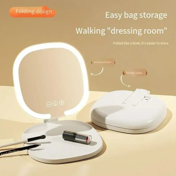 Дзеркало з LED підсвічуванням овальне складане | Зображення 2