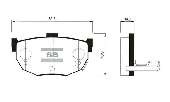Колодки тормозные дисковые задние Hyundai Coupe/Tiburon (02->08), Elantra I, II (00->10), KIA Cerato 04-> HI-Q | Зображення 3