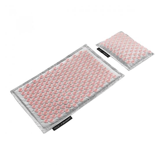 Килимок акупунктурний 4FIZJO Eco Mat Аплікатор Кузнєцова з подушкою 68 x 42 см Grey/Pink 4FJ0228 (P-5907739312174)