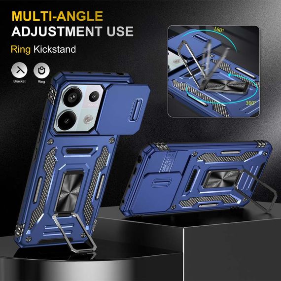 Ударопрочный чехол Camshield Army Ring для Xiaomi Poco X6 Pro Синий / Navy | Зображення 2